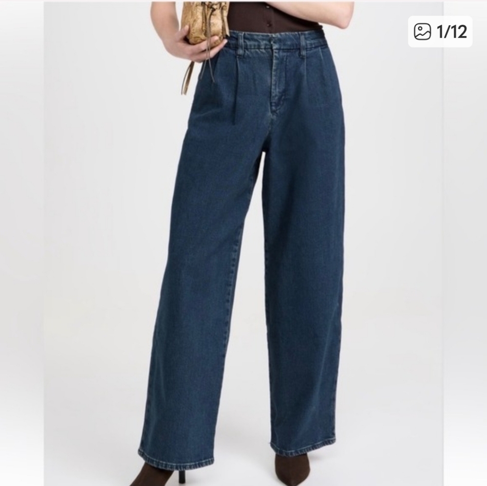 Good American Size 10 Good 90s Pleated Wide Leg Jeans (RUN BIG- READ)